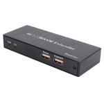 Extender USB KVM HDMI Resolusi Tinggi 120m, Mengirim Video 4K melalui Kabel Cat5e/6/7, Mendukung Transmisi Sinyal Jarak Jauh untuk Kontrol Mouse dan Keyboard, Standar UE